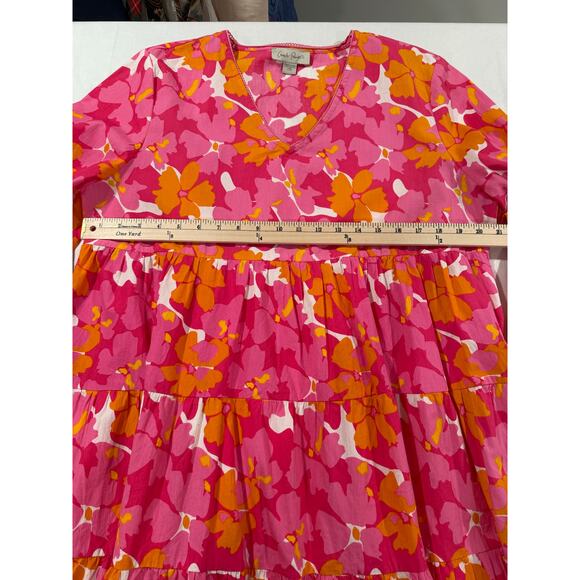 Charlie Paige Floral Dress Pink and Orange Size Large (042) - Picture 7 of 10